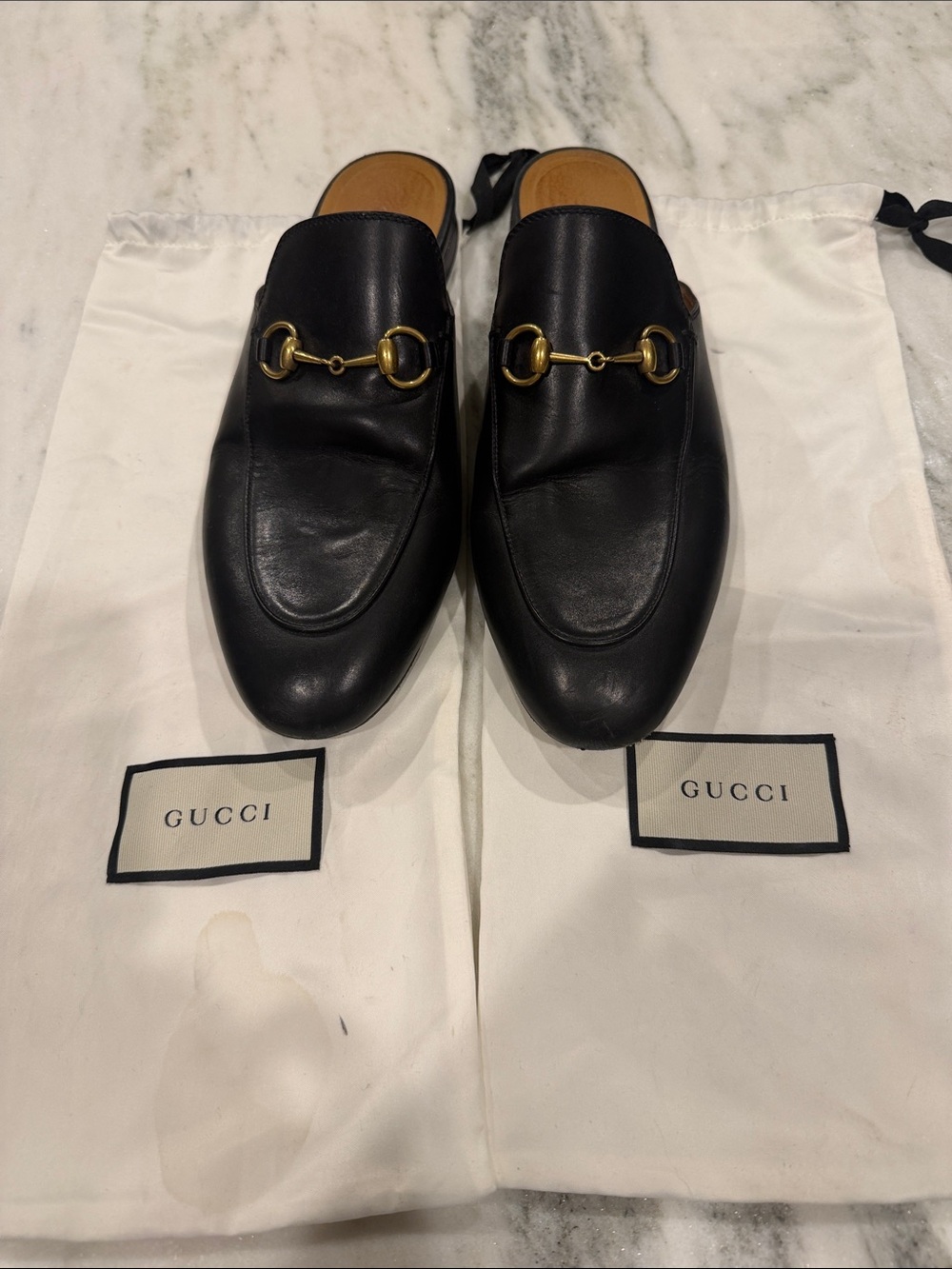 Gucci Princetown Leather Mules